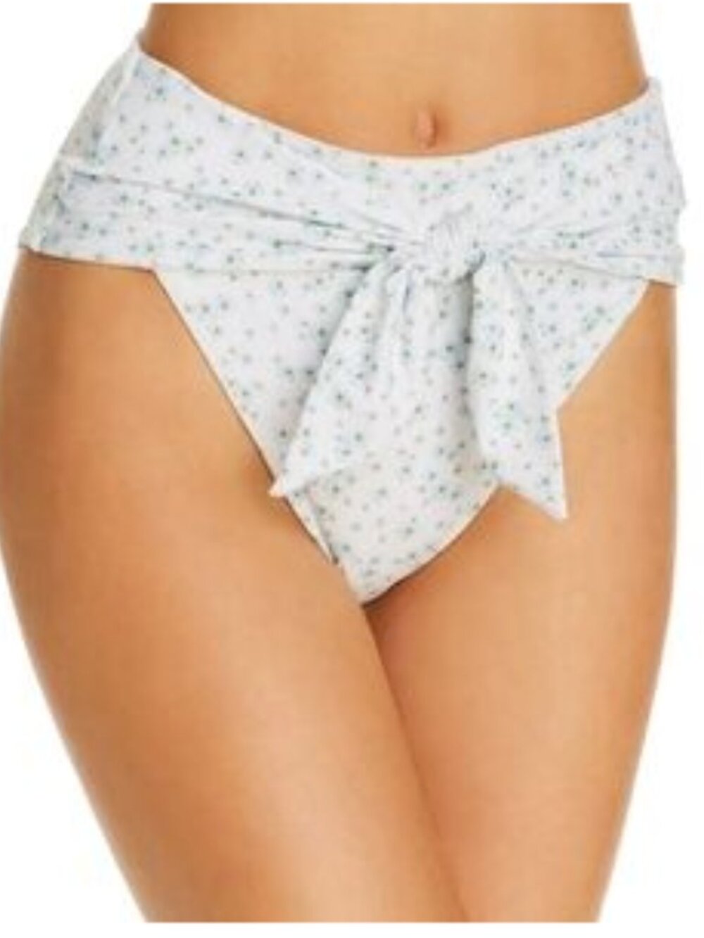 New! WeWoreWhat Riveria Bikini Bottom in Babys Breath White Floral Size Small